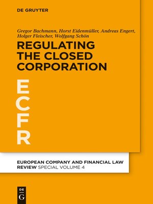 cover image of Regulating the Closed Corporation